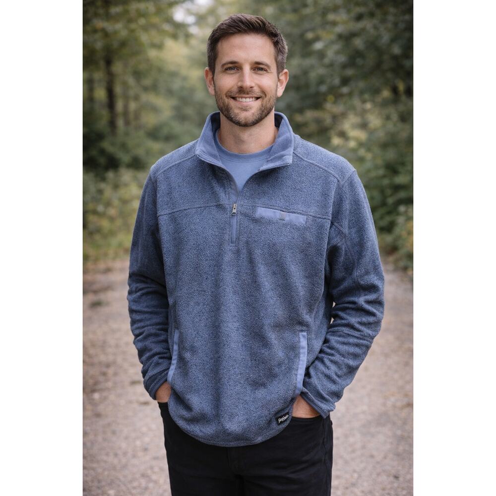 Eddie Bauer Men's Blue 2 Pocket Sweater Fleece Size XXL